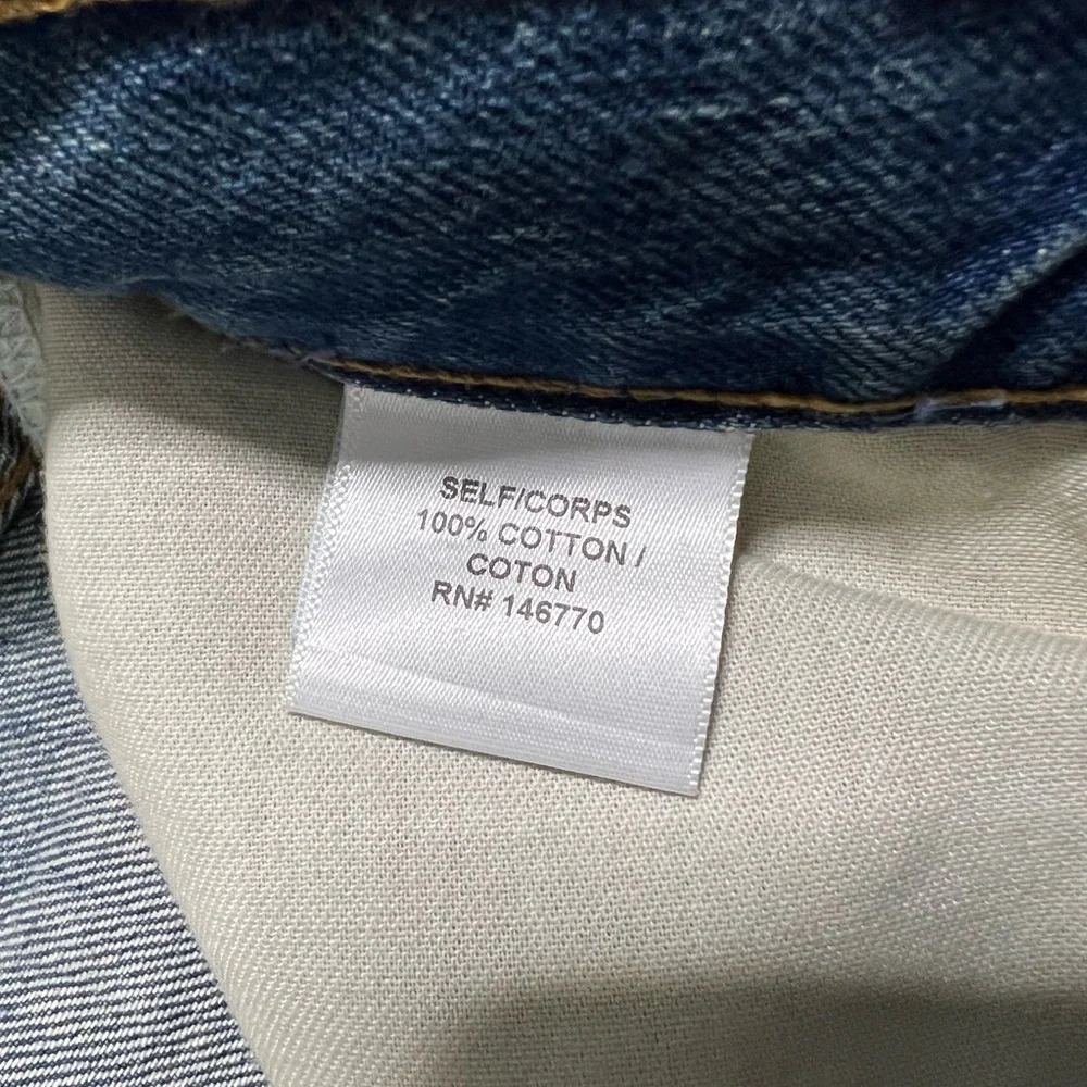 Re Done high rise stove pipe raw frayed hem denim jeans